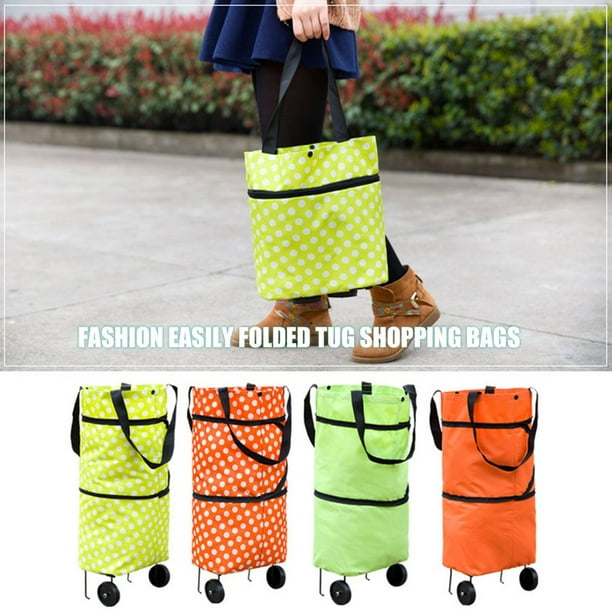 Mandalaa Fashionable Design Large Capacity Waterproof Oxford Cloth Foldable Shopping Trolley Wheel Bag Traval Cart Luggage Bag Baggage